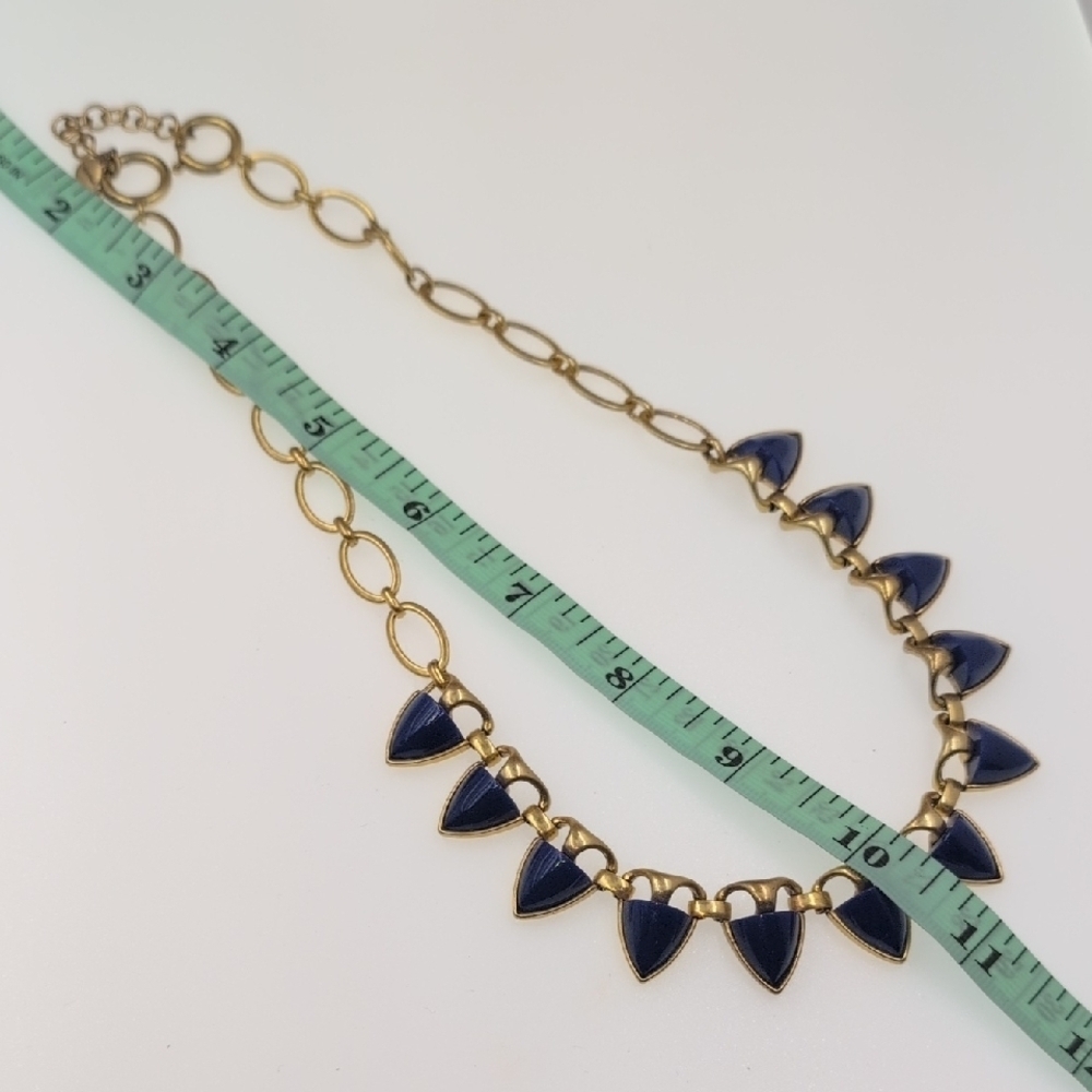 Stella & Dot Gold and Blue Geometric Necklace - Picture 5 of 5